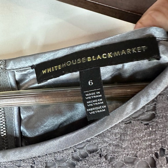 WHITE HOUSE BLACK MARKET Women’s Size 6 Top Blouse Cropped Tee Shirt Lace Lined - Picture 7 of 13